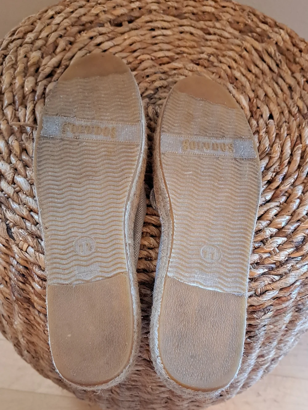 Soludos X Anthropologie Womens Seville Grey Canvas Lemon Espadrilles Loafers 11